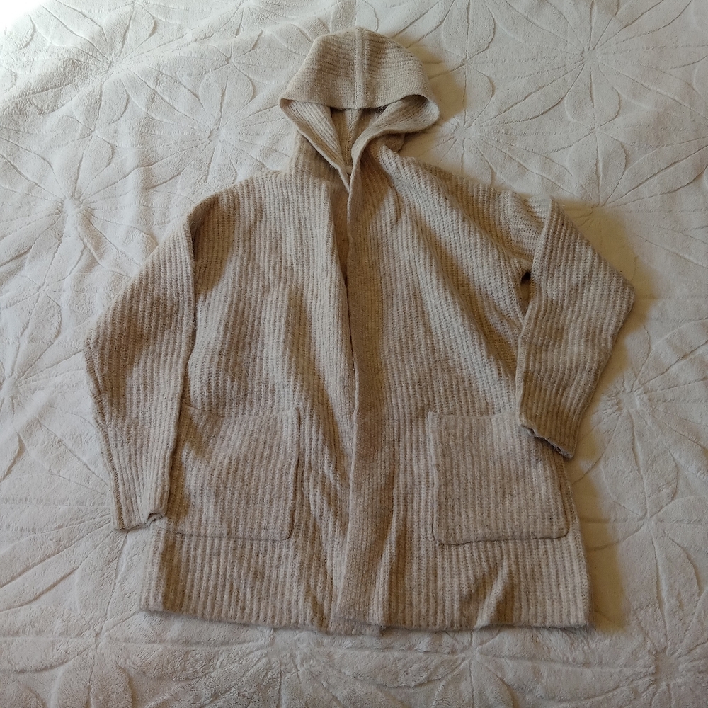 Gap Womens Beige Hooded Cardigan